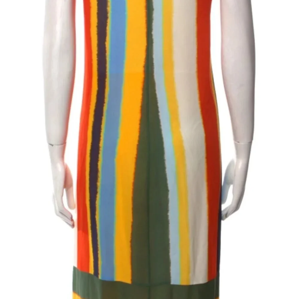 NWOT TORY BURCH Bettina Striped Silk Midi Dress M $698